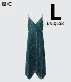 美品 UNIQLO C プリーツキャミソールワンピース ジオメトリックL