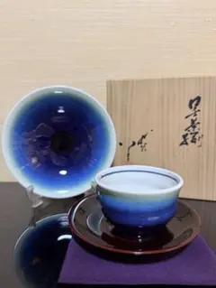人間国宝　三代徳田八十吉　煎茶揃　共箱のサムネイル