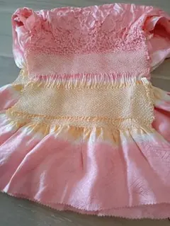 ピンクとオレンジの絞り帯揚げ B-31