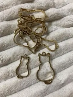 レジン枠　猫型　ゴールド　大5小5セット