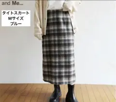 andme チェックタイトスカート　Mサイズ　ブルー系のサムネイル