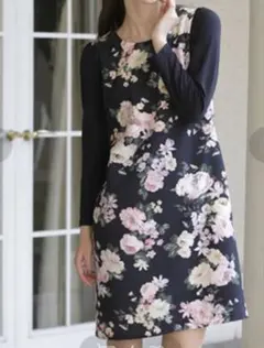 ローズティアラ ローズプリント ワンピース 42