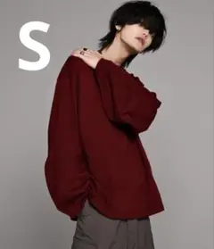 秋冬セール!! 完売カラー ADRER ワイドスリーブロンT ワイン 23AW