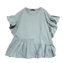 ZARA ザラ　フリルスリーブ ペプラムカットソー　S