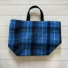 ユナイテッドアローズ　バッグ　チェック　ブルー