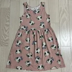 H&M 猫プリント ノースリーブワンピース 6X/7