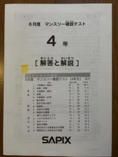 SAPIX 6年生 10月度マンスリー実力テスト 原本 - メルカリ