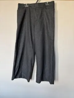 COMME CA ISMグレー ウール混紡 ワイドパンツ