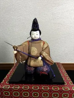 博多人形 源蔵作 歌舞伎 隈取 置物　黒田武士　アンティーク　コレクション 博多人形 源蔵作 歌舞伎 隈取 置物 黒田武士 アンティーク
