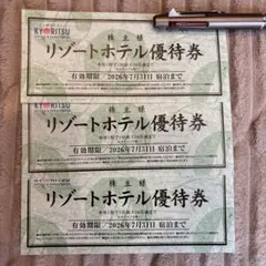 共立リゾートホテル優待券 2026年7月31日宿泊まで　３枚セットのサムネイル
