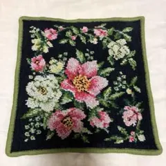 フェイラー　タオル ハンカチ　花柄　縁グリーン系