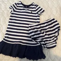 Ralph Lauren 18M ストライプワンピース ネイビー