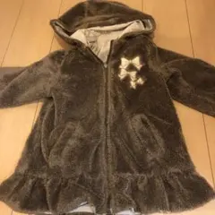 フリル付きライトグレーコート　130センチ