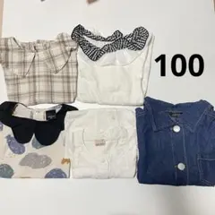 長袖シャツ ブラウス　チュニック　シャツ　オシャレ着　キッズ　女の子　100 春