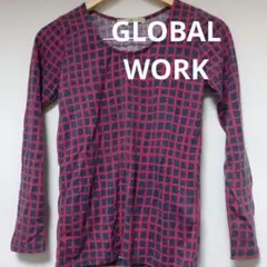 GLOBAL WORK チェック柄 長袖Tシャツ Sのサムネイル