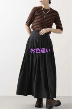 新品タグ付き CLOCHE ボーダークルー5分袖ニットのサムネイル