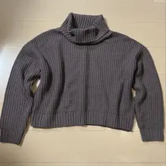 GRL タートルネック セーター リブ編み ブラウン