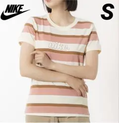 ナイキ レディース Tシャツ リンガー ボーダー柄 新品 S ココナッツミルクのサムネイル
