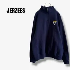 sy3226 90s JERZEES ハーフジップ スウェット 刺繍ロゴ 裏起毛