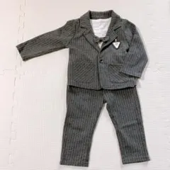 フォーマルセットアップ 男の子 グレー スーツ　ジャケット3点セット