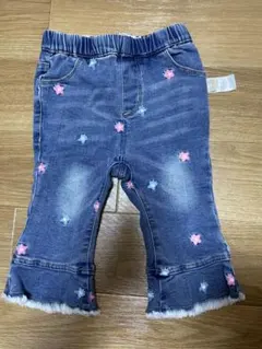 超美品　花柄刺繍デニムフレアパンツ　デイブアンドベラ