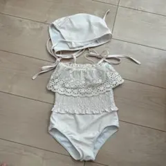 ベビー水着 女の子用 90サイズ ホワイト　韓国