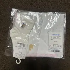 新品　familiar ベビー靴下 11cm&ガーゼハンカチ　2点セット