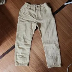 キッズ クロップドパンツ イエロー色 リボン付き