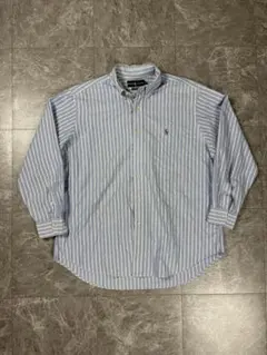Ralph Lauren ストライプシャツ 青白 クラシックフィット XL相当