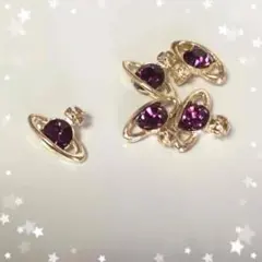 ハンドメイド素材♡宇宙雑貨 サターンチャーム 5個 アメジスト