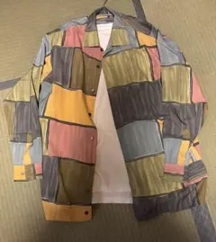 【90s】paco rabanne 幾何学柄 オープンカラーシャツ M 総柄長袖のサムネイル