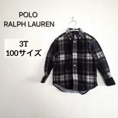 929＊ラルフローレン Ralph Lauren チェック柄 長袖シャツ 3T