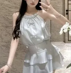 セットアップドレス　キャバドレス　水色