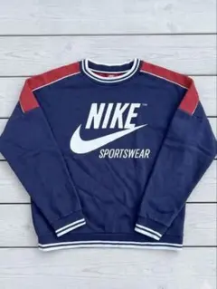 Nike スウェット トレーナー Lサイズ ネイビー/レッド 赤タグy2kのサムネイル