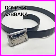 良品✨ドルチェ&ガッバーナ レザーベルト 水色 ✨ビッグバックル