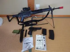 中古】電動ガン 89式小銃 バイポッド付き 予備マガジン・ハンドガン