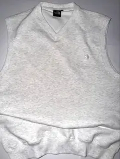 ノースフェイス スウェットベスト L 刺繍ロゴ 白