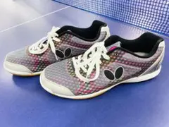 バタフライ　レゾラインレーザー　グレー×ピンク　29.5cm 卓球シューズ