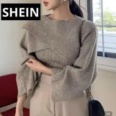 SHEIN Dazy バルーンスリーブ クロップドニットセーター