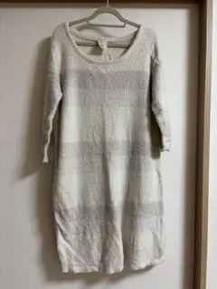 gelato pique パープル&アイボリーストライプ 七分袖ルームウェア