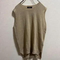◆最終価格◆コムサイズム　ベージュ　麻混ベスト　Mサイズ