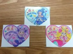 3枚セット かっぱ寿司 ♥ キミとアイドルプリキュア♥ ハートクリアコースター