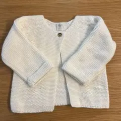 petit bateau ホワイト ニットカーディガン 12m