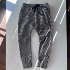 訳あり　mingo 定番ボーダー　黒と白のストライプパンツ