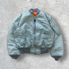 美品　ALPHA シルバー 80s 三本タグ USA製 MA-1 M