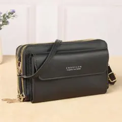 長財布 スマホショルダーバッグ ポーチ バッグ 大容量 新品 ブラック 黒