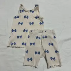 H&M リボン柄 タンクトップ　ショートパンツセット 80cm