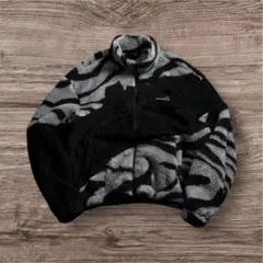 ゼブラ柄 長袖 ジップアップ ファジージャケット