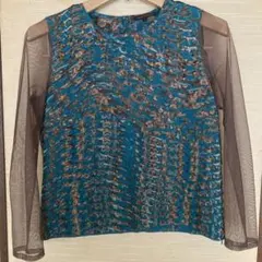 Sale!JUNKO KOSHINO メッシュフリルトップス サイズ9のサムネイル