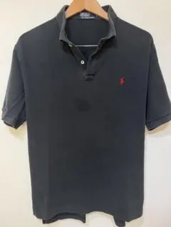 美品 POLO Ralph Lauren ポロシャツ 黒 赤ポニー 鹿の子 L - メルカリ